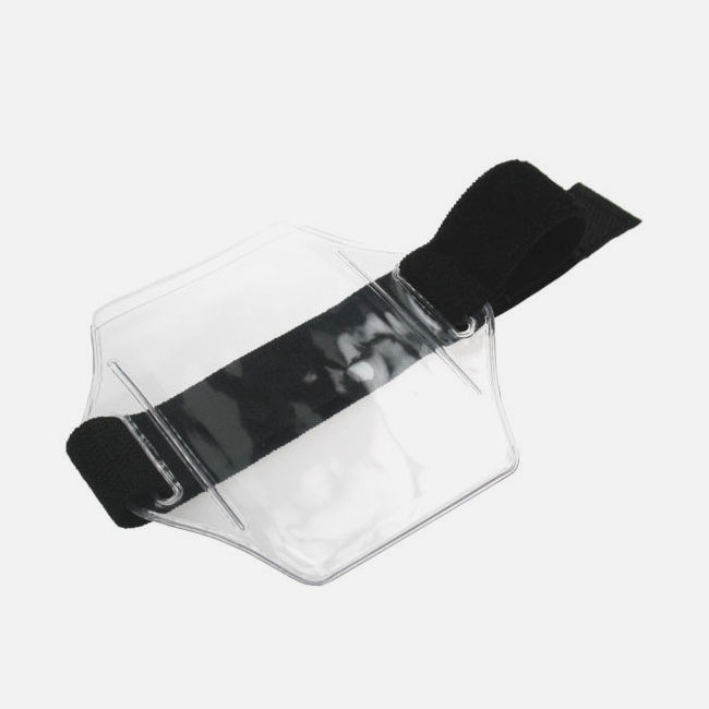 Vinyl Asjustable Armband Wallet Black