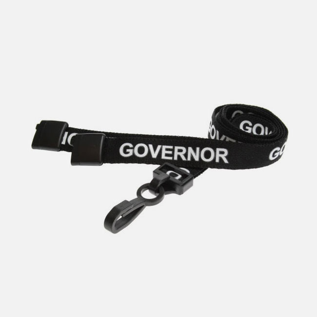 Governor Lanyards With Plastic J-Clip